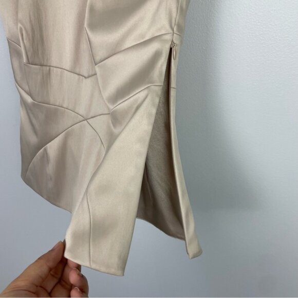 Karen Millen Champagne Rhinestone Collar Sleeveless  Formal‎ Occasion Satin Top - Picture 3 of 16